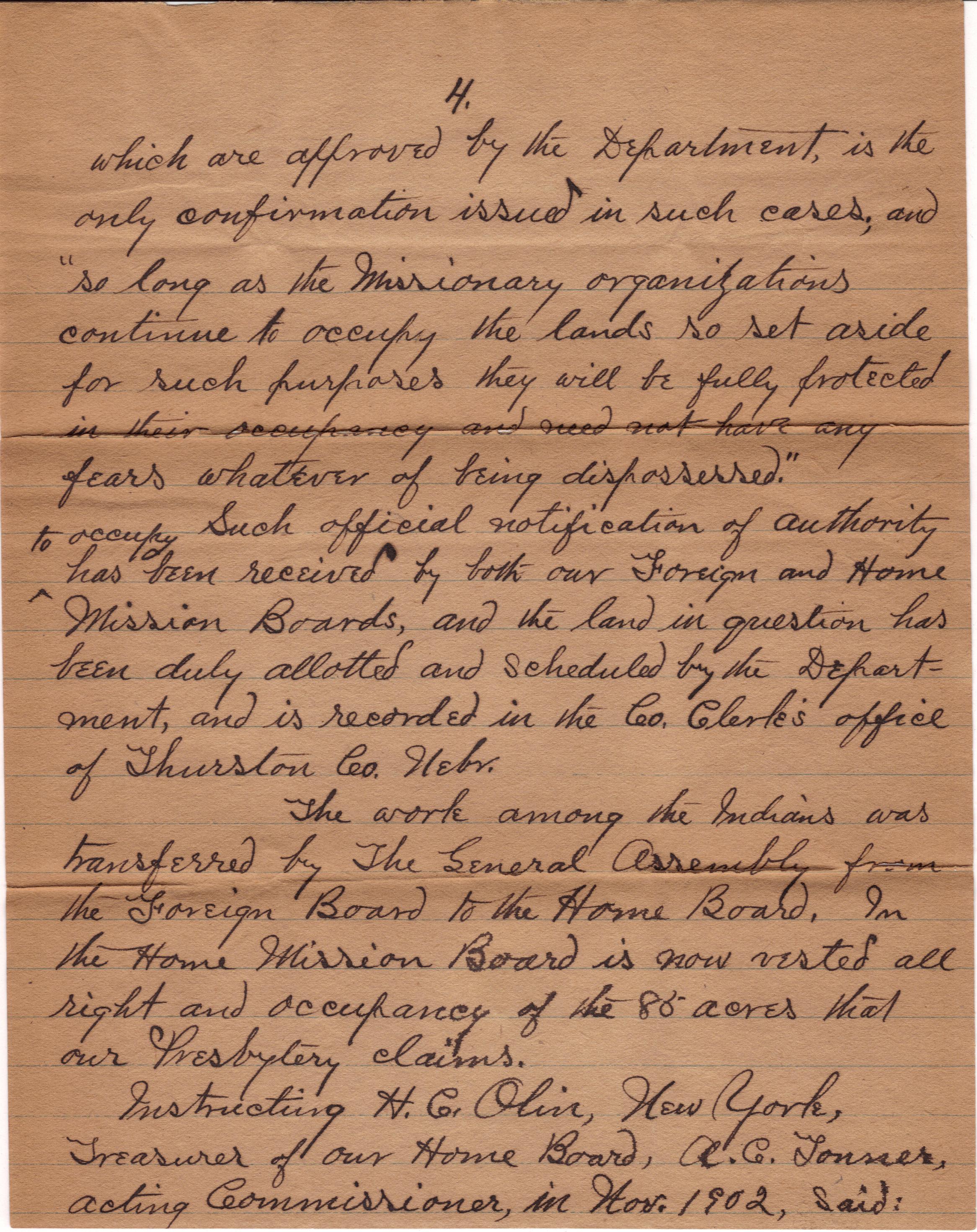 April 22, 1902: Winnebago Mission land papers (4)